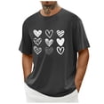 thumbnail image 1 of EchfiProm Valentine T shirts for Men Gray Shirts Summer Short Sleeve Graphic Adults Tops S, 1 of 4