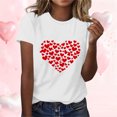 thumbnail image 1 of EchfiProm Valentine T shirts for Women Valentine Day Love Heart Graphic Tee Summer White Short Sleeve Wifes Shirts Cute, 1 of 5