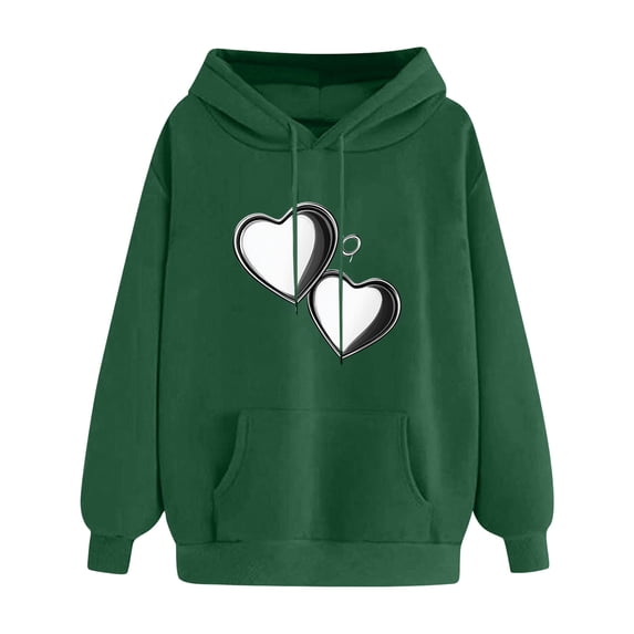 EchfiProm Valentines Sweatshirts for Womens Green Fall Hoodies Pullover Hooded with Pockets Womems Tops Graphic