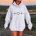 thumbnail image 1 of EchfiProm White Sweatshirt for Womens Oversized Hoodies with Pockets Floral Pullover Hooded Soft Ladies Tunic Tops Long Sleeve, 1 of 4