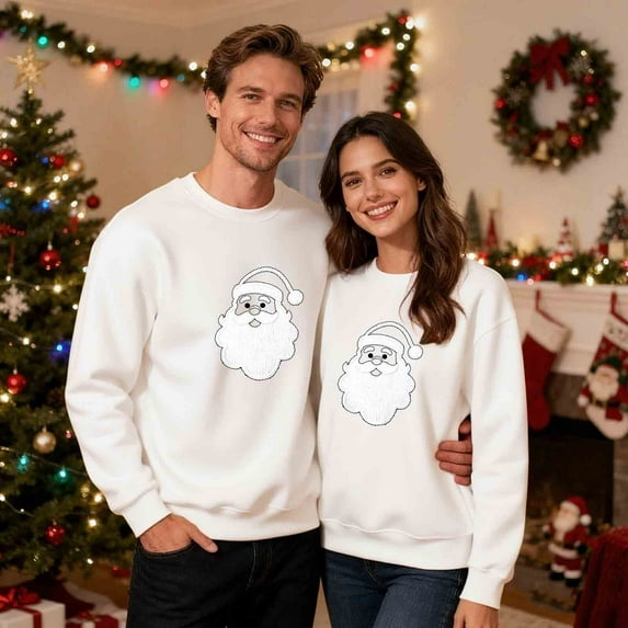 EchfiProm White Sweatshirts for Men Crewneck Fall Vintage Christmas Xmas Mens Shirts Graphic