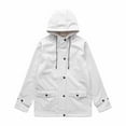 thumbnail image 1 of EchfiProm White Womens Softshell Jacket Waterproof Heavyweight Outdoor Windproof Hooded Zip-up Coat, 1 of 7