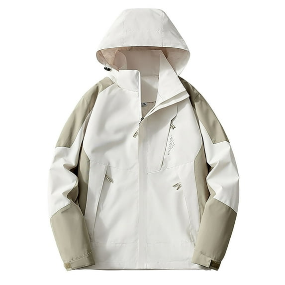 EchfiProm Wind Breaker Jacket Womens Mint Green Zip-up Windproof Skiing Multipocket Hooded Mid-Weight Coat