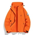 thumbnail image 1 of EchfiProm Windbreaker Jacket Women Waterproof Lightweight Orange Skiing Zip-up Hooded Waterproof Coat, 1 of 3