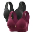 thumbnail image 1 of EchfiProm Women Bras Wireless Daily Wear Wine Wire-Free 2PC Full Coverage Push Up Bras 40, 1 of 1