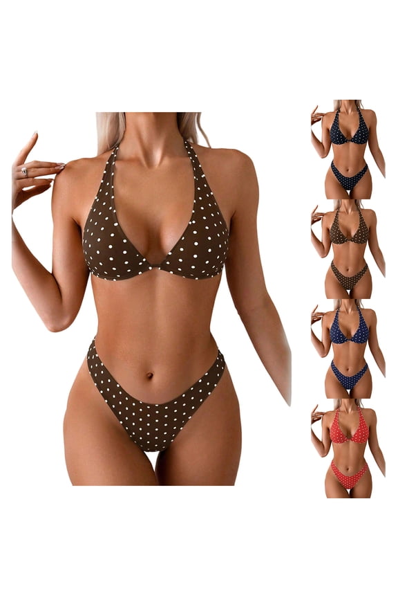 Womens Bathing Suits Two Piece Swimwear Brown Modest Swimsuits for Ladies Bikini