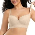 thumbnail image 1 of EchfiProm Womens Beige Bras Push Up Underwire Plus Size Older Women Lace Bras for Ladies Full Figure 44D, 1 of 8