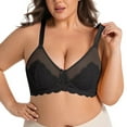 thumbnail image 1 of EchfiProm Womens Black Bras Balconette Underwire Plus Size Unlined Older Women Bras for Ladies 46C, 1 of 8