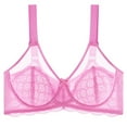 thumbnail image 1 of EchfiProm Womens Bras Balconette Pink Underwire Plus Size Scoop Older Women Bras for Ladies Lace 46D, 1 of 2