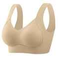 thumbnail image 1 of EchfiProm Womens Bras Balconette Yellow Push Up Pullover Plus Size Bras for Ladies Wireless 44CD, 1 of 9
