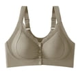 thumbnail image 1 of EchfiProm Womens Bras Full Figure Padded Brown Plus Size Front Closure Bras for Ladies Older Women 40ABC, 1 of 2