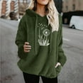 thumbnail image 1 of EchfiProm Womens Cute Sweatshirts with Pockets Green Hoodies Long Sleeve Graphic Hooded Pullover Fleece Tops for Womem, 1 of 4