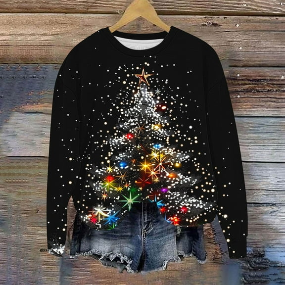 EchfiProm Womens Funny Merry Christmas Sweatshirts Plus Size Sweatshirt Oversized Pullover Wine Glass Tops for Women Xmas