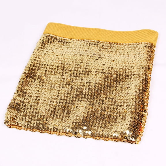 EchfiProm Womens Gold Skirts Club Sequin Mini Party Night Out Shiny Elastic Waist Skirts for Ladies