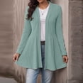 thumbnail image 1 of EchfiProm Womens Green Tops V-Neck Long Sleeve Fall Solid Brushed Ribbed Sweater Cardigan for Ladies Loose, 1 of 6