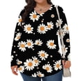 thumbnail image 1 of EchfiProm Womens Long Sleeve Tops Fall Crew Neck Shirts Plus Size Blouse Loose Floral for Women, 1 of 6