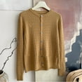 thumbnail image 1 of EchfiProm Womens Long Sleeve Tops Khaki Cardigan Casual Ribbed Loose Solid Sweater for Womens, 1 of 3