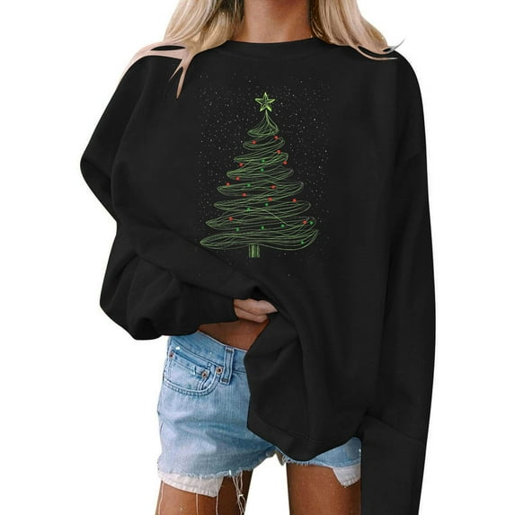 Dyegold Christmas Hoodies For Women My Orders Funny Casual Sweatshirt Graphic Crewneck Ladies Plus Size Sweater Xmas Tree Teen Girls Holiday Tops Novelty Pu
