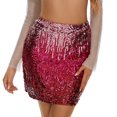 thumbnail image 1 of EchfiProm Womens Mini Skirts Hot Pink Bodycon Sequin Party Elastic Waist Going Out Skirts for Women Cocktail, 1 of 4
