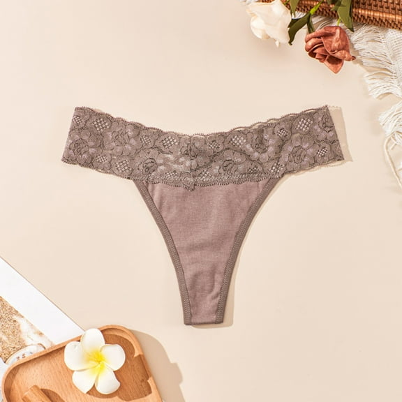 EchfiProm Womens Panties Clearance Under $5 Coffee 1PC Sexy Comfortable Low-Waisted Cotton Thong S