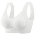 thumbnail image 1 of EchfiProm Womens Plus Size Bras White Balconette Push Up Pullover Bras for Ladies Wireless 34BC, 1 of 9