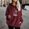 thumbnail image 1 of EchfiProm Womens Red Sweatshirt with Pockets Fall Hoodies Pullover Hooded Graphic Long Sleeve Fleece Tops for Womem Oversized, 1 of 4