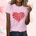 thumbnail image 1 of EchfiProm Womens Shirts Love Heart Valentine Graphic Tee Valentine Day Basic Pink Tops for Women Short Sleeve, 1 of 5