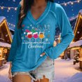 thumbnail image 1 of EchfiProm Womens Sky Blue Shirts Fall Casual Christmas V Neck Reindeer Xmas Long Sleeve T Shirts for Women, 1 of 6
