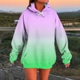 thumbnail image 1 of EchfiProm Womens Soft Sweatshirt Pullover Hooded Hoodies with Pockets Green Long Sleeve Gradient Tunic Tops for Ladies, 1 of 5