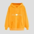 thumbnail image 1 of EchfiProm Womens Sweatshirt Crew Neck Yellow Heart Hooded Soft Long Sleeve Casual Hoodie Sweatshirt 2XL, 1 of 6
