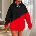 thumbnail image 1 of EchfiProm Womens Sweatshirts with Pockets Red Hoodies Oversized Trendy Pullover Hooded Colorblock Tops for Ladies Long Sleeve, 1 of 5