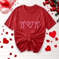 thumbnail image 1 of EchfiProm Womens T shirts Bow Print Graphic Tee Valentine Day Short Sleeve Summer Valentine Shirts for Women, 1 of 5