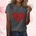 thumbnail image 1 of EchfiProm Womens T shirts Love Heart Valentine Graphic Tee Cute Valentine Day Basic Shirts for Women Short Sleeve, 1 of 5