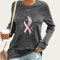 thumbnail image 1 of EchfiProm Womens Tops Y2k Breast Cancer Pullover Long Sleeve Relaxed Fit Crew Neck T-Shirt for Ladies, 1 of 4