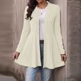 thumbnail image 1 of EchfiProm Womens V-Neck Tops Loose Fall Brushed Ribbed Beige Solid Sweater Cardigan for Ladies Long Sleeve, 1 of 3