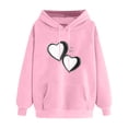 thumbnail image 1 of EchfiProm Womens Valentines Sweatshirts Pink Hoodies Fall Hooded Pullover with Pockets Graphic Tops for Womem Long Sleeve, 1 of 3