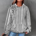 thumbnail image 1 of EchfiProm Womens Vintage Sweatshirt Waffle Cute Hoodies with Pockets Gray Long Sleeve Hooded Tops for Womem, 1 of 5