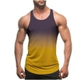 thumbnail image 1 of EchfiProm Workout Tank Tops for Men Gym Muscle Shirts Fitness Training Sleeveless Colorblock Big and Tall Mens T Shirts Yellow L, 1 of 4