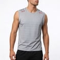 thumbnail image 1 of EchfiProm Workout Tank Tops for Men Muscle Shirts Gym Gray Quick Dry Mesh Fitness Training Big and Tall Mens Shirts 3XL, 1 of 4