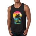 thumbnail image 1 of EchfiProm Workout Tanks for Men Black Sleeveless Tank Tops Tropical Hawaiian Palm Tree Round Neck Sports Tops XXL, 1 of 4