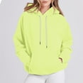 thumbnail image 1 of EchfiProm Yellow Sweatshirts Women Fall Pullover Hooded Solid Color Pocket New Arrivals Drawstring Long Sleeve Sweatshirt, 1 of 7