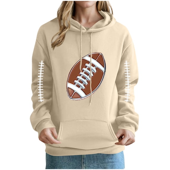 EchfiProm Yellow Sweatshirts for Womens Trendy with Pockets Hoodies Football Long Sleeve Hooded Womems Tops