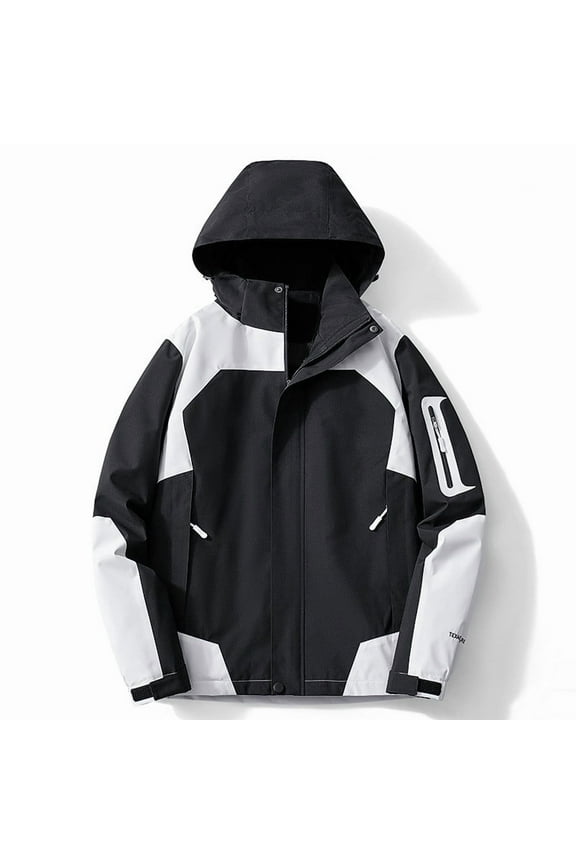 Zip-up Women Softshell Jacket Black Travel Mid-Weight Windproof Multipocket Hooded Coat