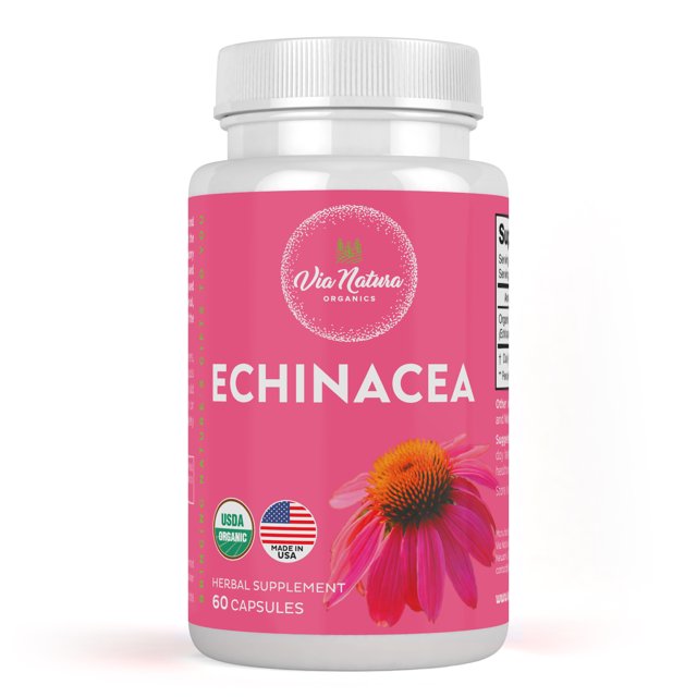 Echinacea Capsules 1000mg Organic Herbal Supplement 60 Capsules by