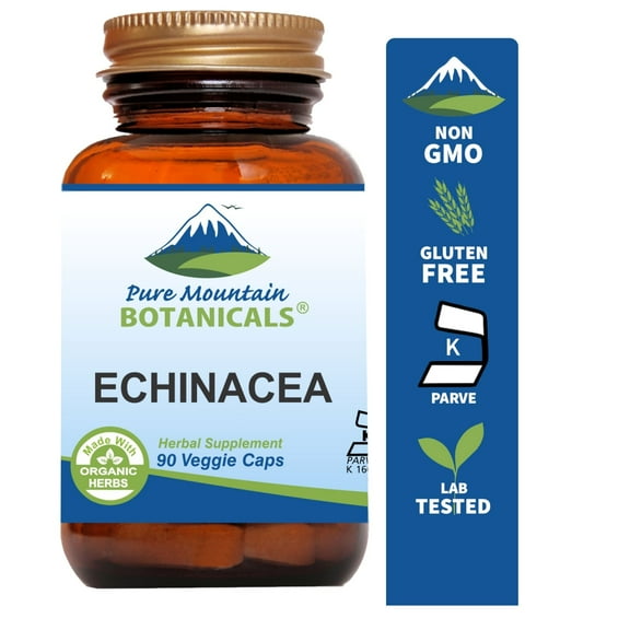 Echinacea Capsules Kosher Vegan with 420mg Organic Echinacea Root (90 Caps)
