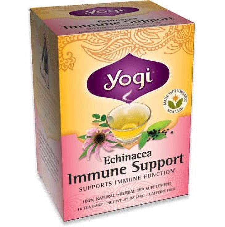 Echinacea Immune Support Tea Organic Yogi Teas 16 Bag