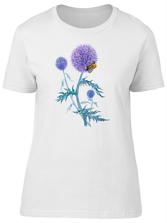 Echinops And Bumble Bee Flowers Tee Women's -Image by Shutterstock