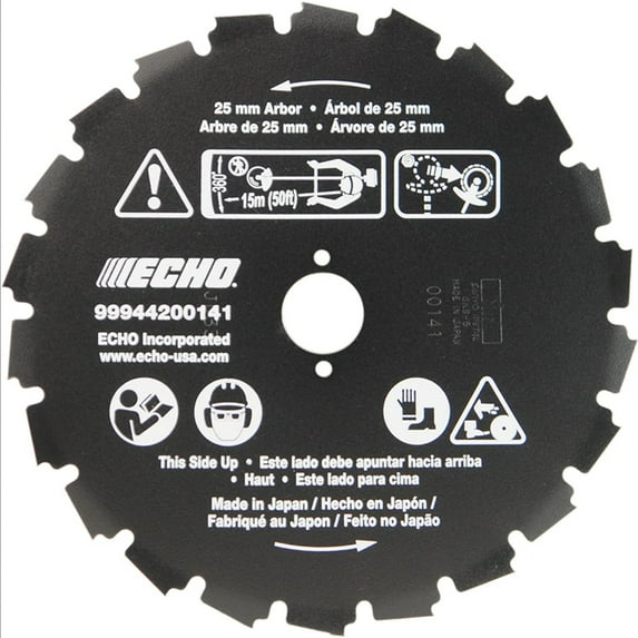 Echo 22-Tooth Clearing Saw Blade with 8" Diameter and 25mm Arbor for SRM Units / 99944200140, 395-337, 41-935, 8459 / 99944200141