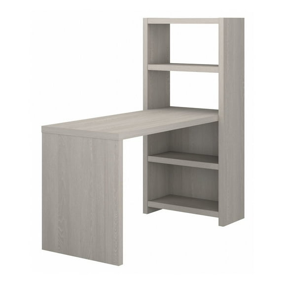 Echo 56W Bookcase Desk in Gray Sand - Engineered Wood