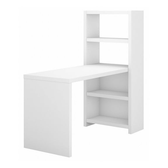 Echo 56W Bookcase Desk in Pure White - Engineered Wood